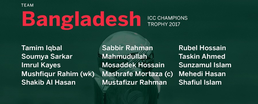 Bangladesh Champions Trophy squad-2017