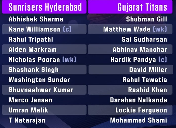 SRH vs GT line Ups IPL 2022 (1)