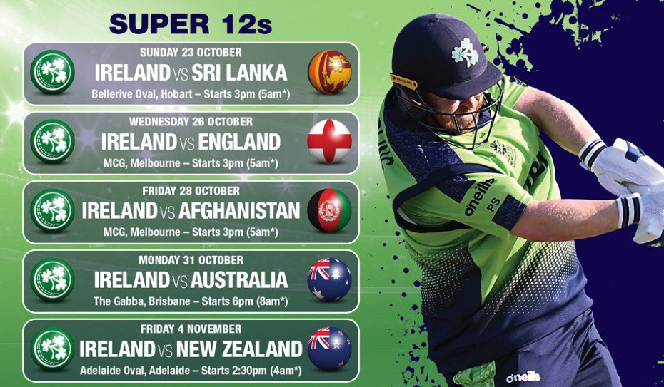 Ireland T20 World Cup Fixtures 2022