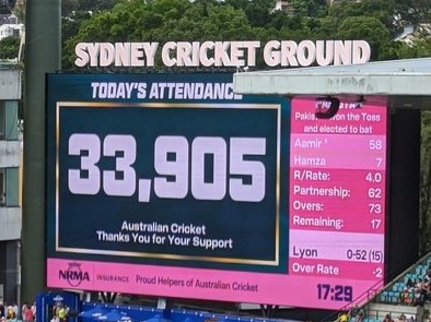 Australia vs Pakistan SCG Attendance 2024